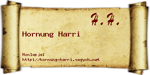 Hornung Harri névjegykártya